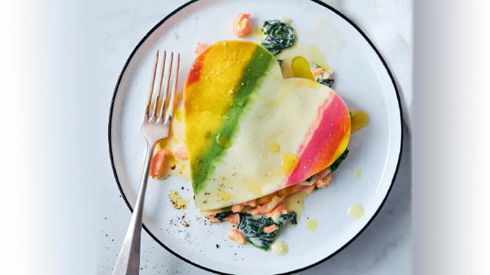 Rezept: Pasta Festa Herzen mit delikater Spinat-Lachs-Rahm-Füllung