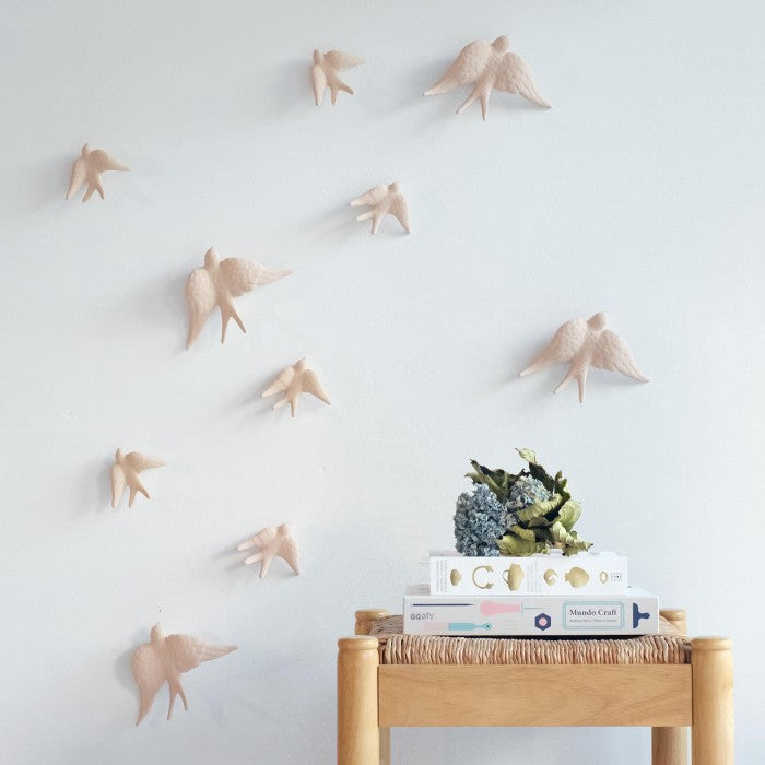 Siras Deko Schwalben aus Keramik 3er Set terracotta