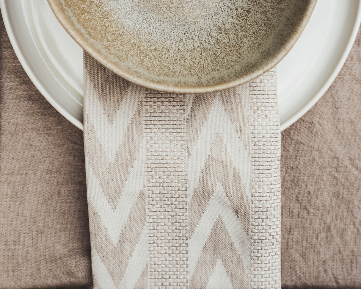 soñho Onda Stoffservietten 2er Set 45 x 45 beige