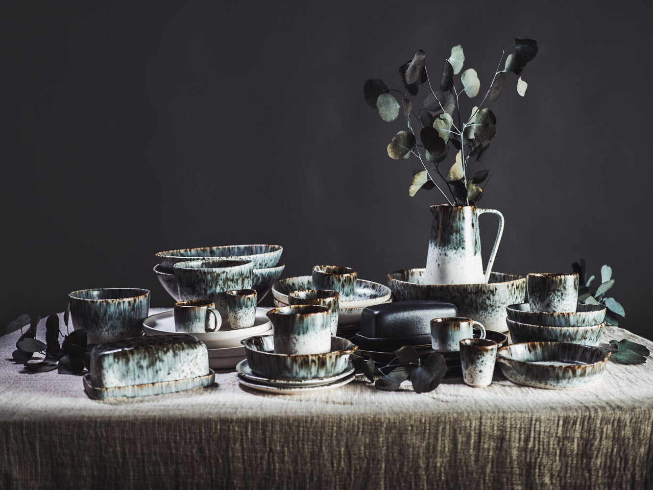 soñho Anoitecer Suppenschale tief grauweiss gesprenkelt