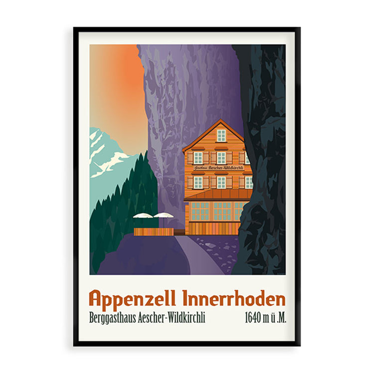 s.wert DIN A3 Poster Appenzell Innerrhoden Berggasthaus