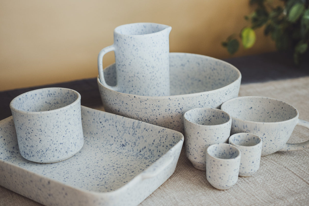 soñho Azul Manchado Becher blauweiss gesprenkelt