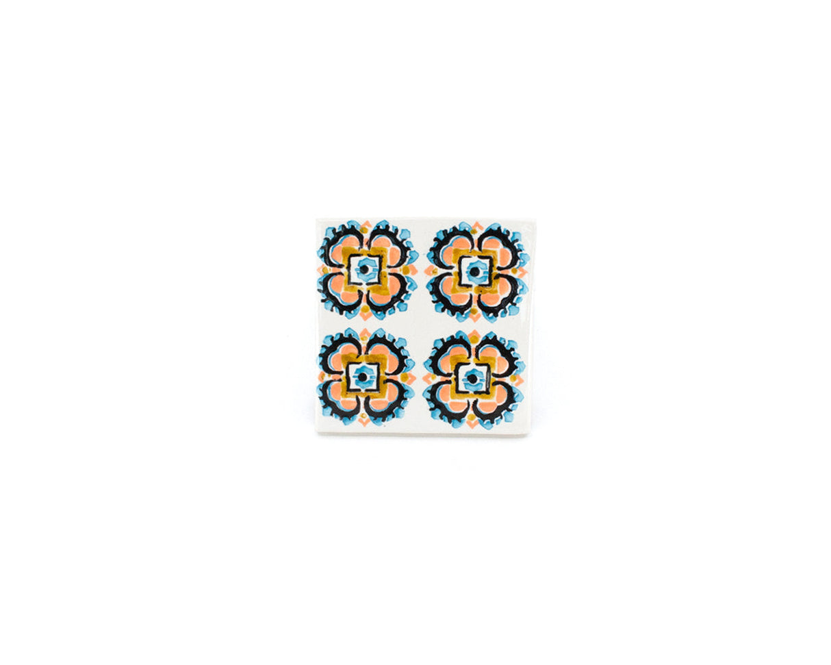 soñho Azulejo Boho Quatro Flores Untersetzer 10 cm