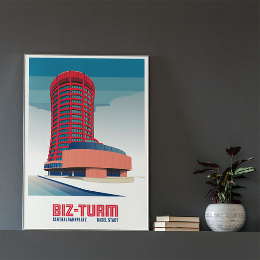 s.wert DIN A2 Poster Basel BIZ Turm