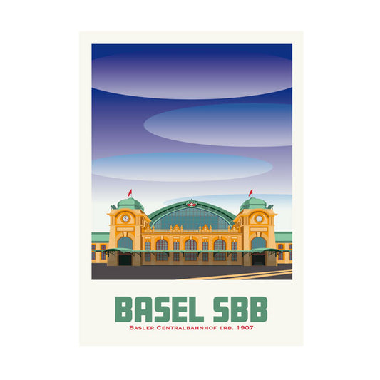 s.wert Postkarte Basel SBB