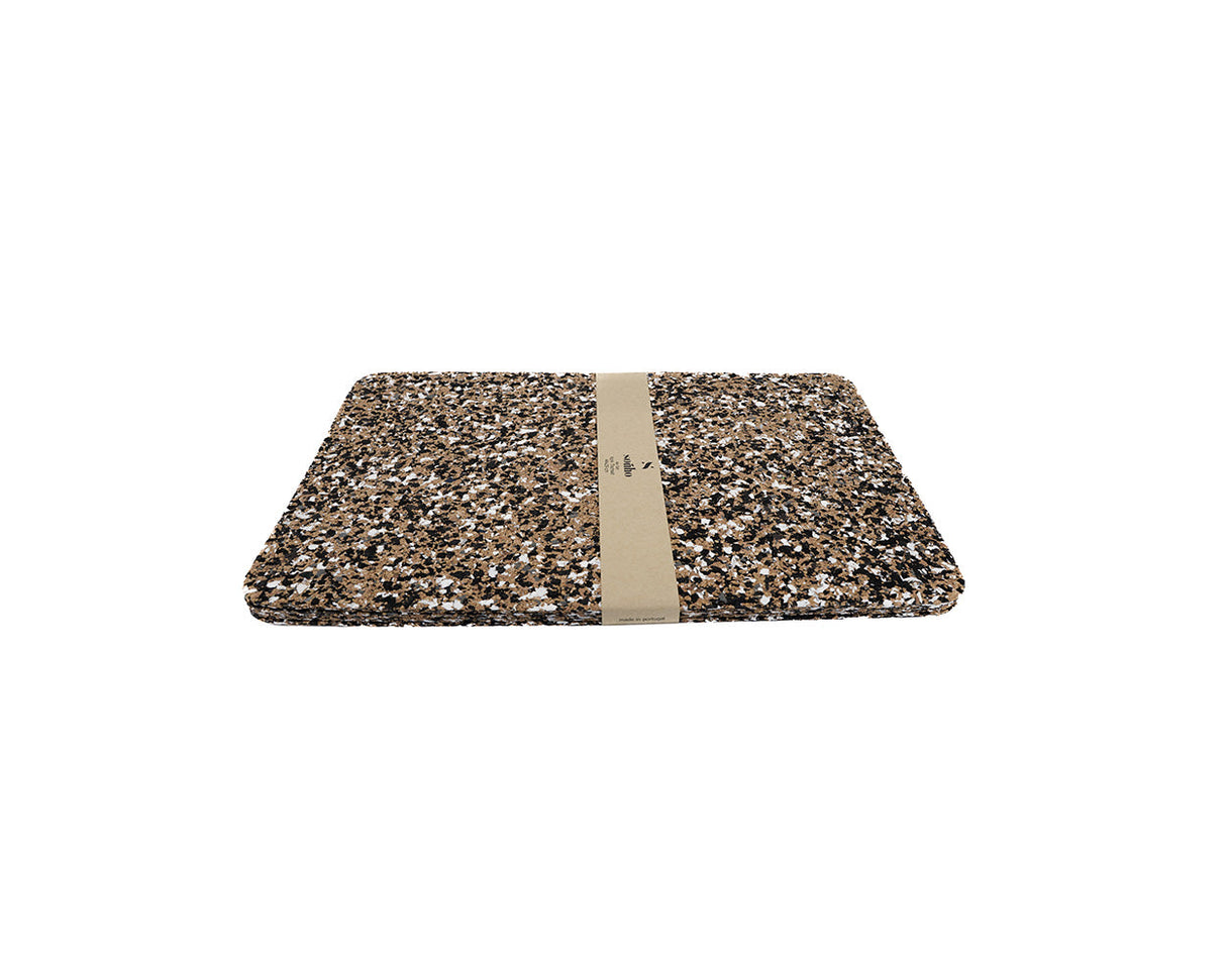 soñho Dunas Kork Tischset 4er Set schwarzgrau