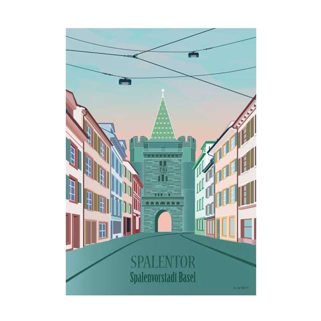 s.wert Postkarte Basel Spalentor, A6