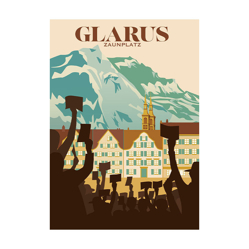 s.wert Postkarte Glarus Landsgemeinde Zaunplatz, A6