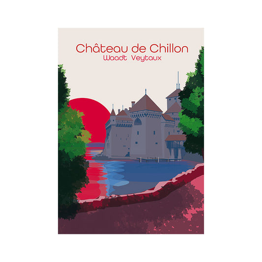 s.wert Postkarte: Waadt Schloss Chillon