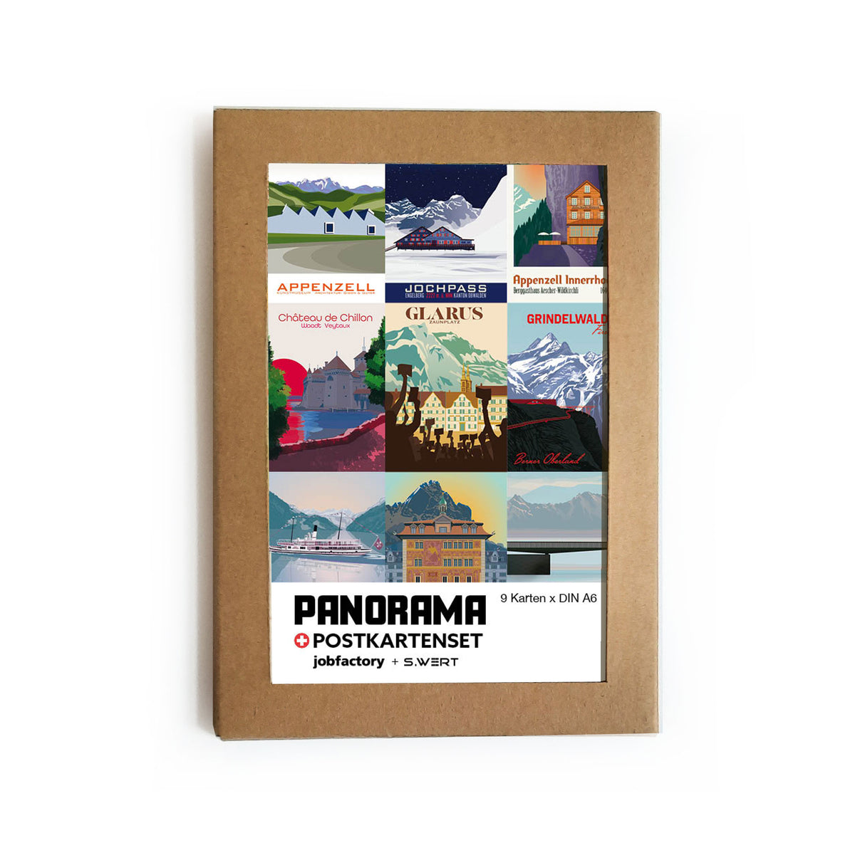 s.wert Postkartenset: Panorama Schweiz