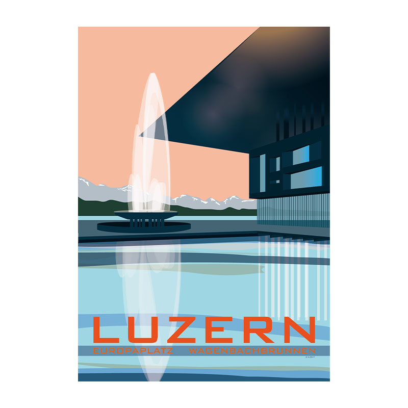s.wert Poster Luzern Europaplatz Wagenbachbrunnen, A3