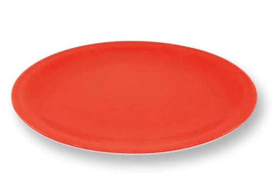 Rössler Porzellan Teller flach, 60s revival, rot, 25cm