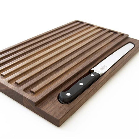 Brotbrett #2 mit Messer - Nussbaum