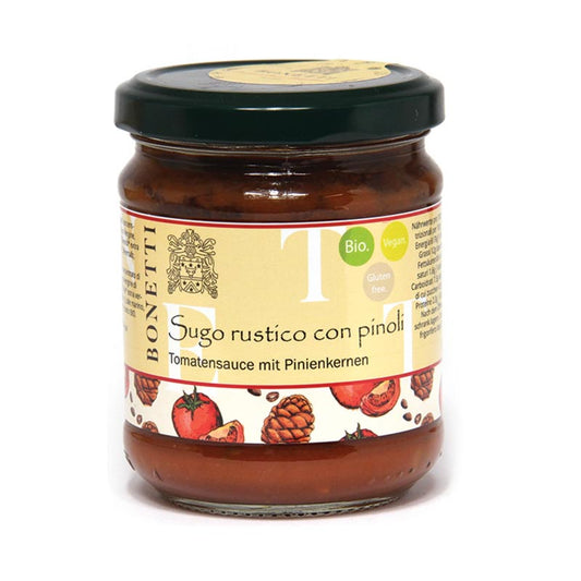 Bonetti EU-Bio Sugo rustico con Pinoli - Tomatensauce mit Pinienkernen, 180g