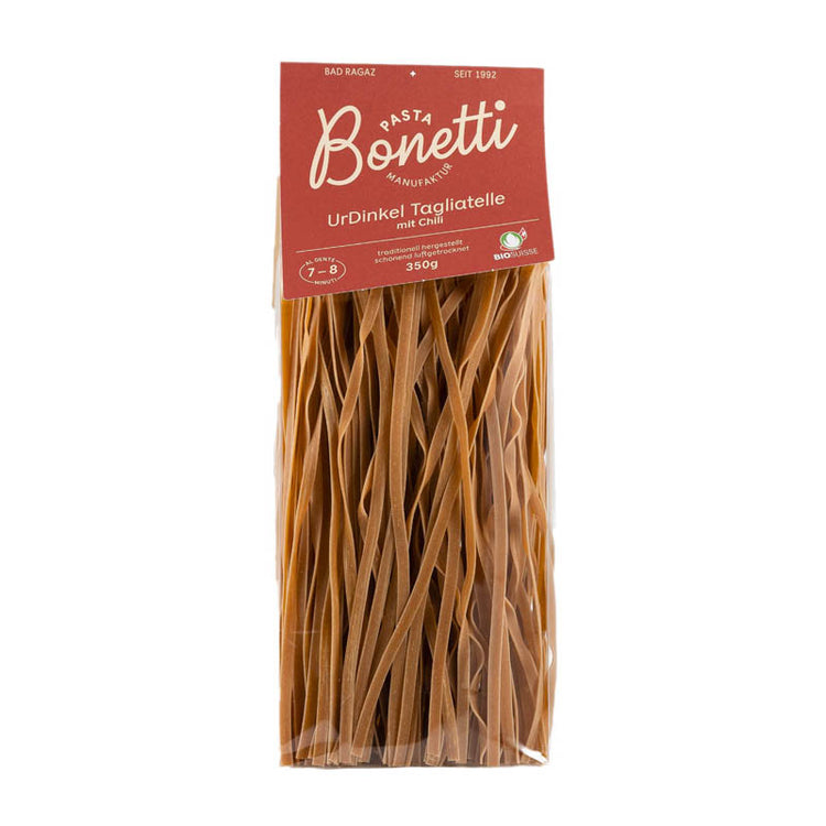 Bonetti Bio Knospe* Suisse UrDinkel Tagliatelle Chili, 350g