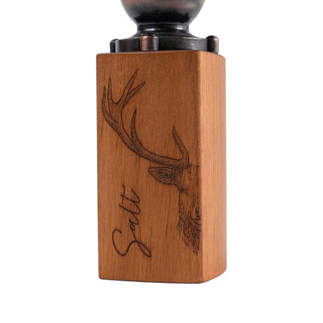 HoizArt Gewürzmühlen-Set, Vintage mit Gravur "Hirsch", Nussbaum