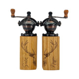 HoizArt Gewürzmühlen-Set, Vintage mit Gravur "Hirsch"