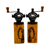 HoizArt Gewürzmühlen-Set, Vintage mit Gravur "Steinbock", Kirsche