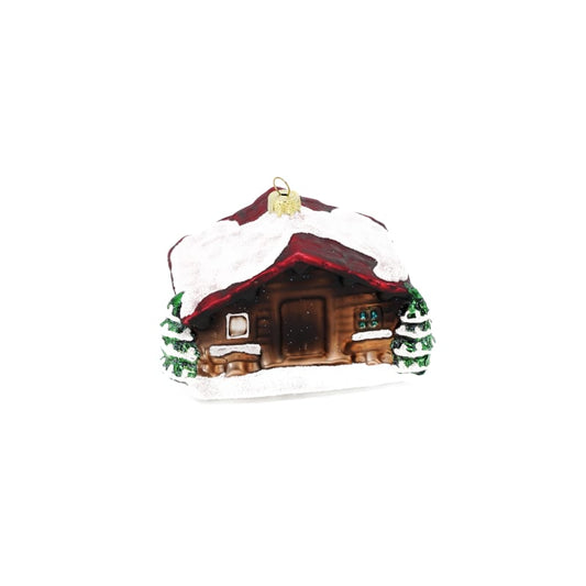 creanorm Glas Ornament Holzhütte