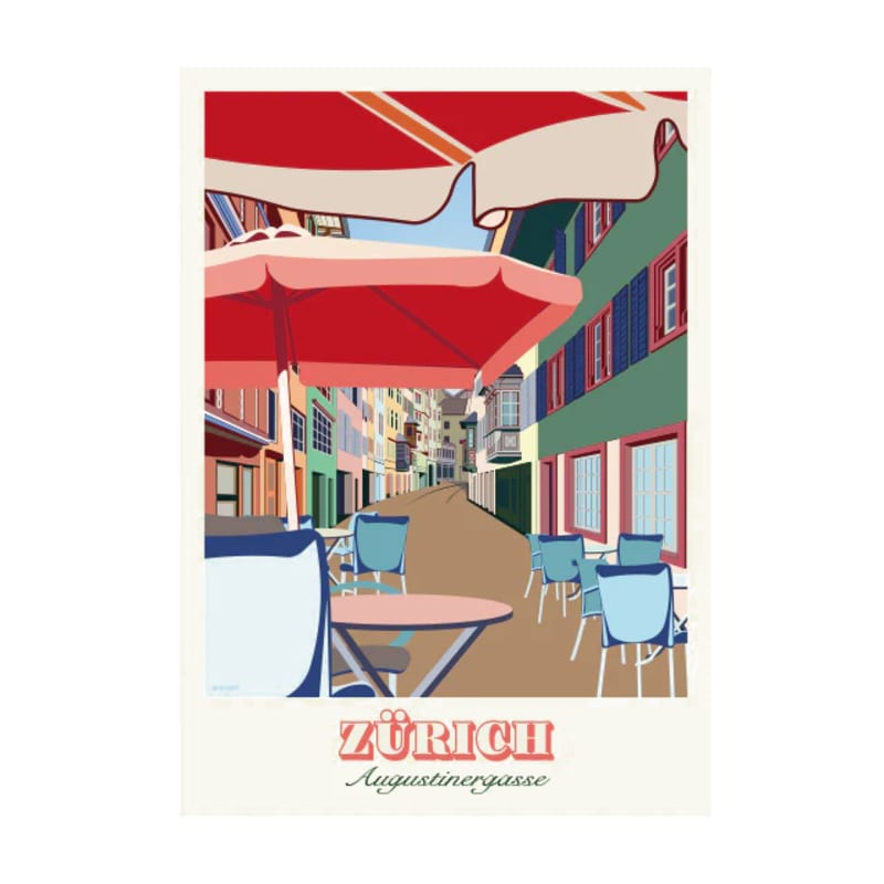 s.wert Postkarte Zürich Augustinergasse, A6