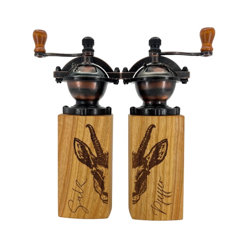 Hoizart Gewürzmühlen-Set Vintage mit Gravur, Gämsi