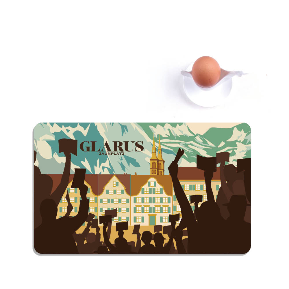 s.wert Frühstücksbrett Glarus Landsgemeinde Zaunplatz, 23.3 x 14.3 cm