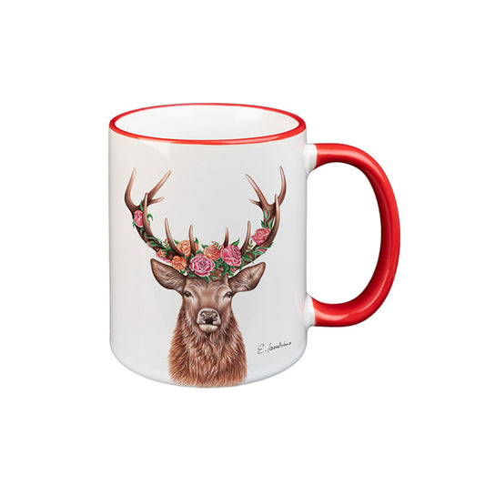 SF Retail Tasse Blumenhirsch, rot 330ml