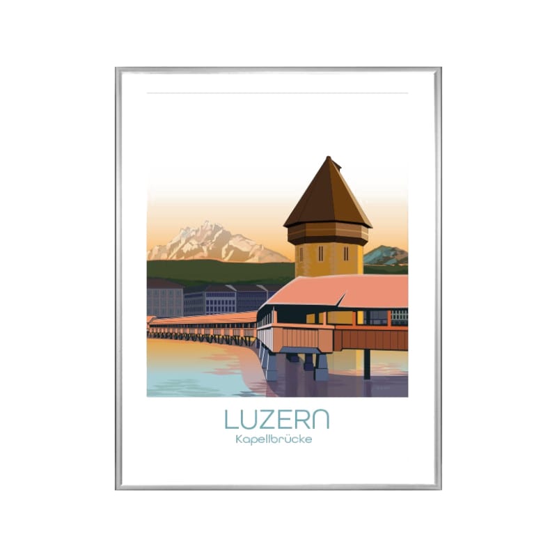 s.wert DIN A3 Poster Luzern Kapellbrücke