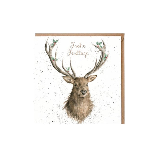 Wrendale Designs Karte Weihnachtshirsch