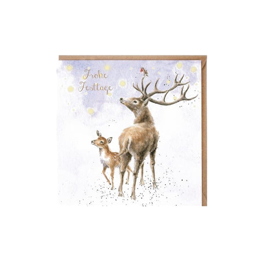 Wrendale Designs Karte Die Sterne am hellen Himmel Hirsch Weihnachtsdekorations