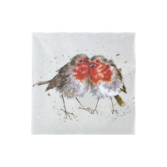 Wrendale Designs Serviette Zusammengekuschelte Rotkehlchen