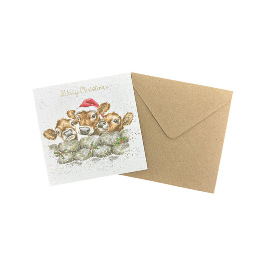 Wrendale Designs Karte Weihnachtskälber