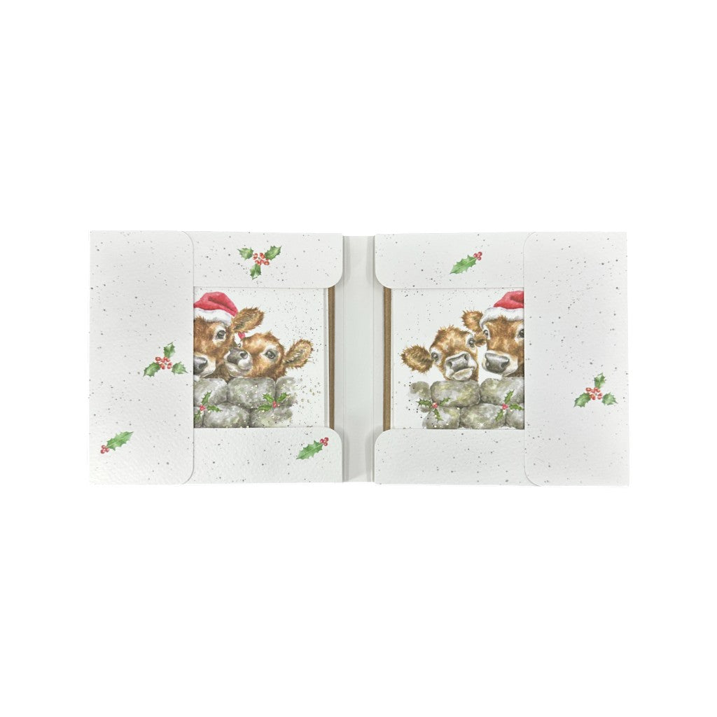 Wrendale Designs Karte Weihnachtskälber