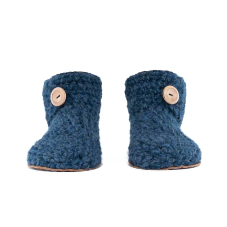 Kingdom of Wow Hausschuhe Wolle-Bambus Midnight Blue