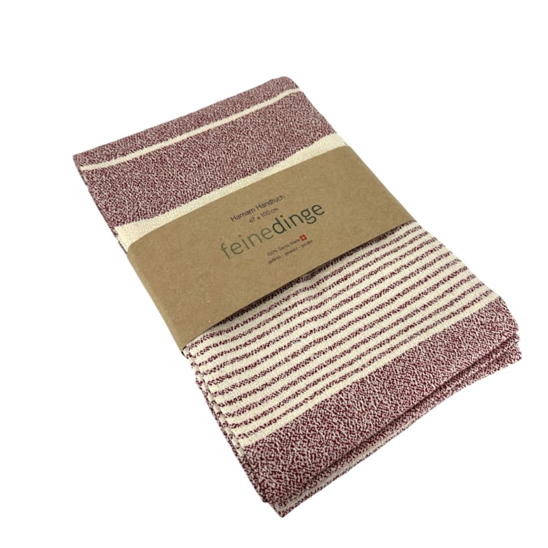 Hamam Handtuch gestreift, bordeaux  47x100cm