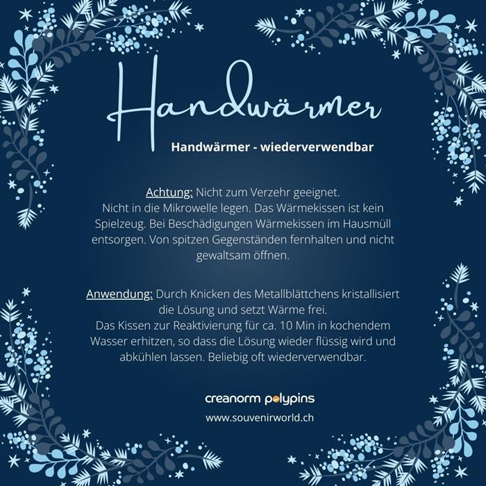 creanorm Handwärmer mit Schweizerkreuz, 8x8cm