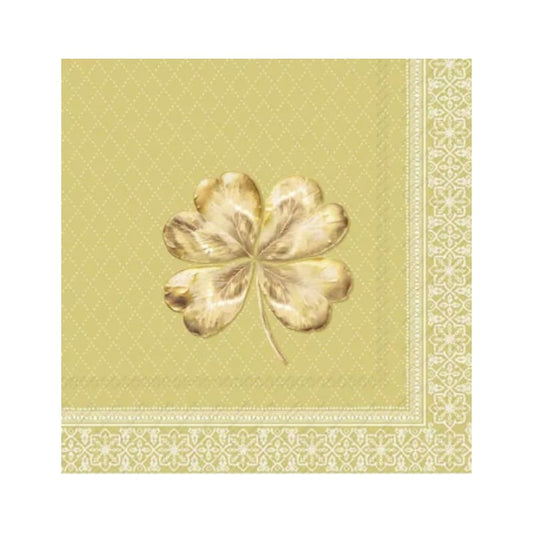 Wimmel Servietten 33x33 cm - GOLDEN CLOVERLEAF