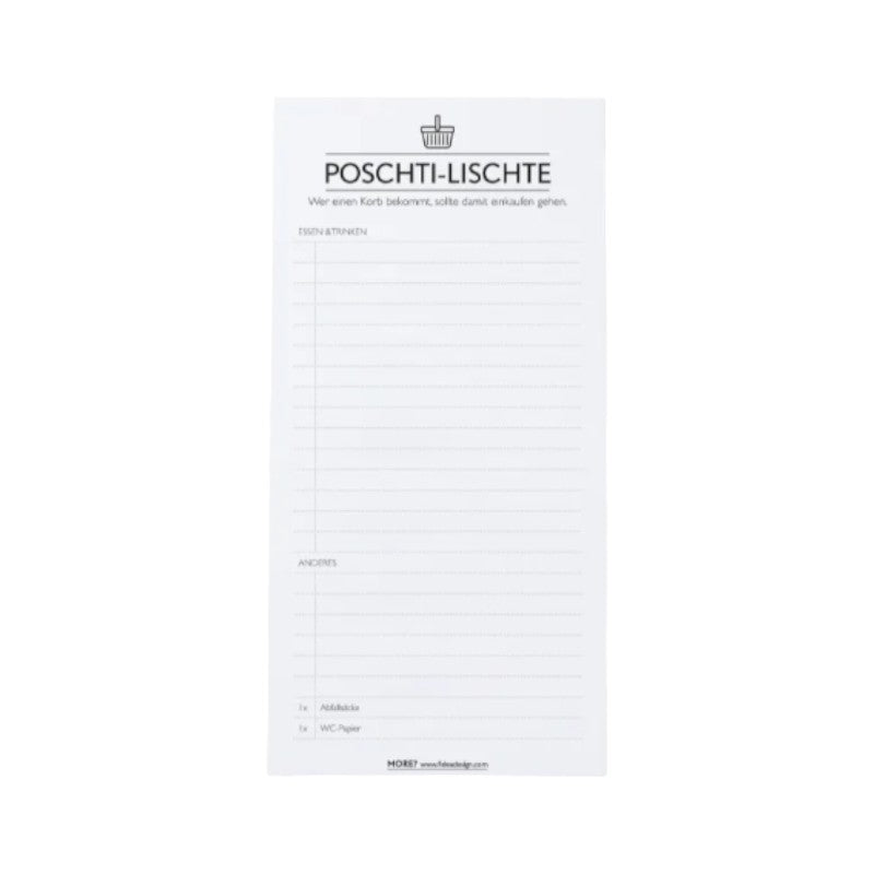 Notizblock Poschti-Lischte