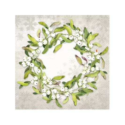 Wimmel Servietten 33x33cm MISTLETOE WREATH