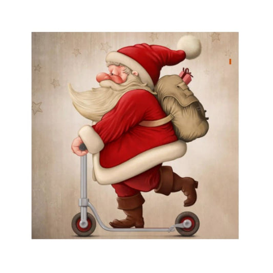 Wimmel Servietten 33x33cm Santa on the Scooter