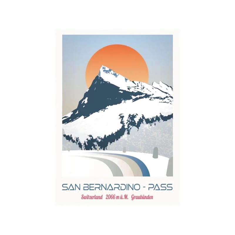 s.wert Postkarte Graubünden San Bernardino Pass