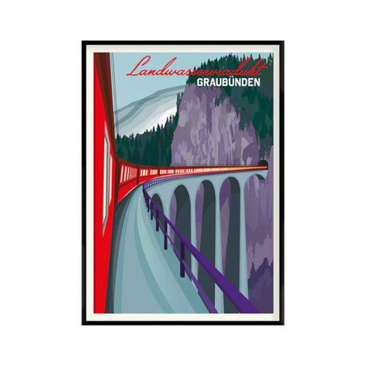s.wert DIN A2 Poster Graubünden Landwasserviadukt