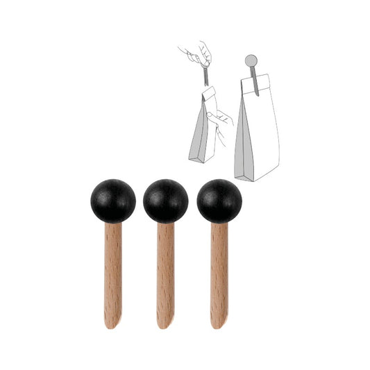 tout simplement Klammern aus Holz, uni schwarz