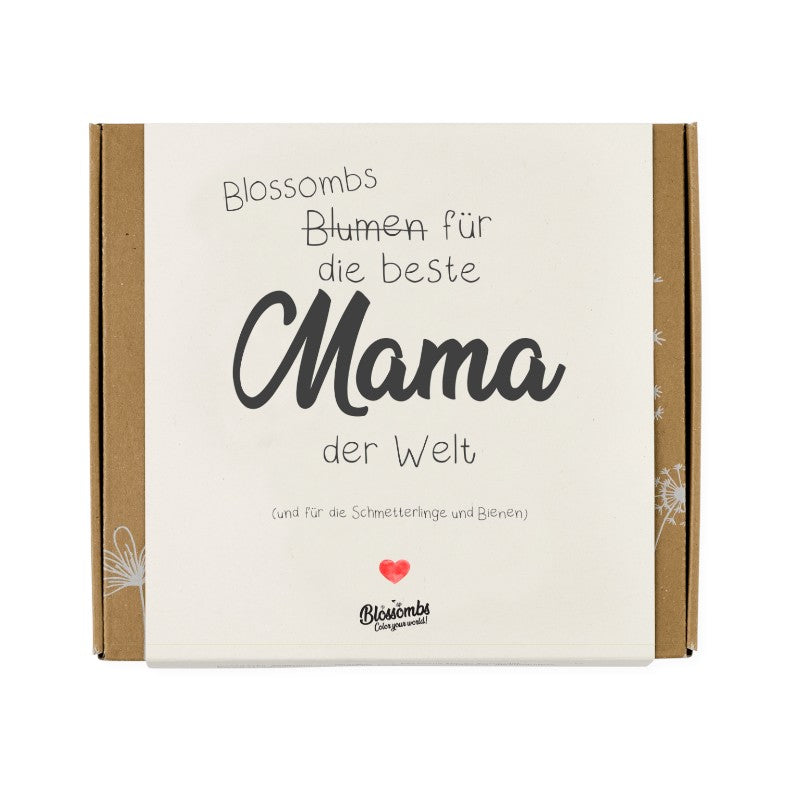 Blossombs Geschenkbox Medium "die beste Mama der welt" mit 9 Samenbomben