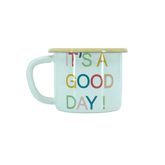 mumix Emaille Becher Good Day, gelb