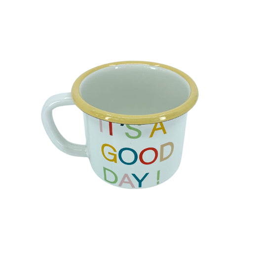 mumix Emaille Becher Good Day, gelb