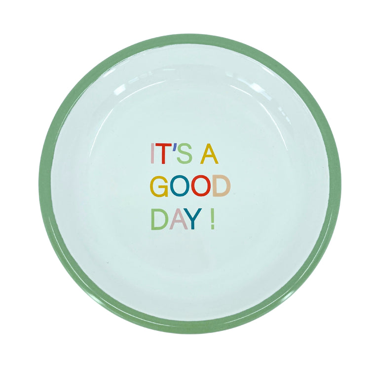 mumix Emaille Teller Good Day Ø 18 cm, grün
