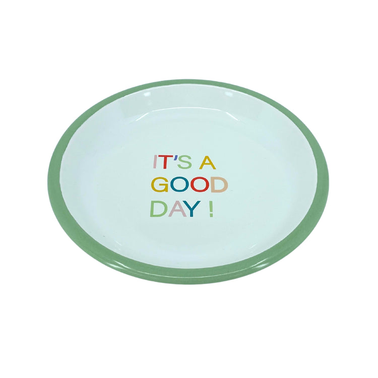 mumix Emaille Teller Good Day Ø 18 cm, grün