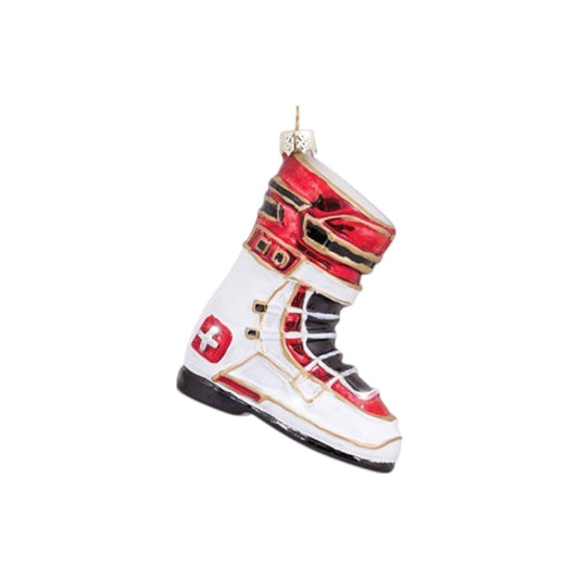 creanorm Glas Ornament Skischuh rot