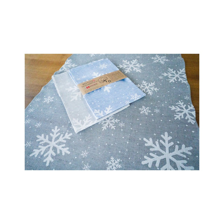 MEYER-MAYOR Geschirrtuch Schneeflocken allover, hellblau